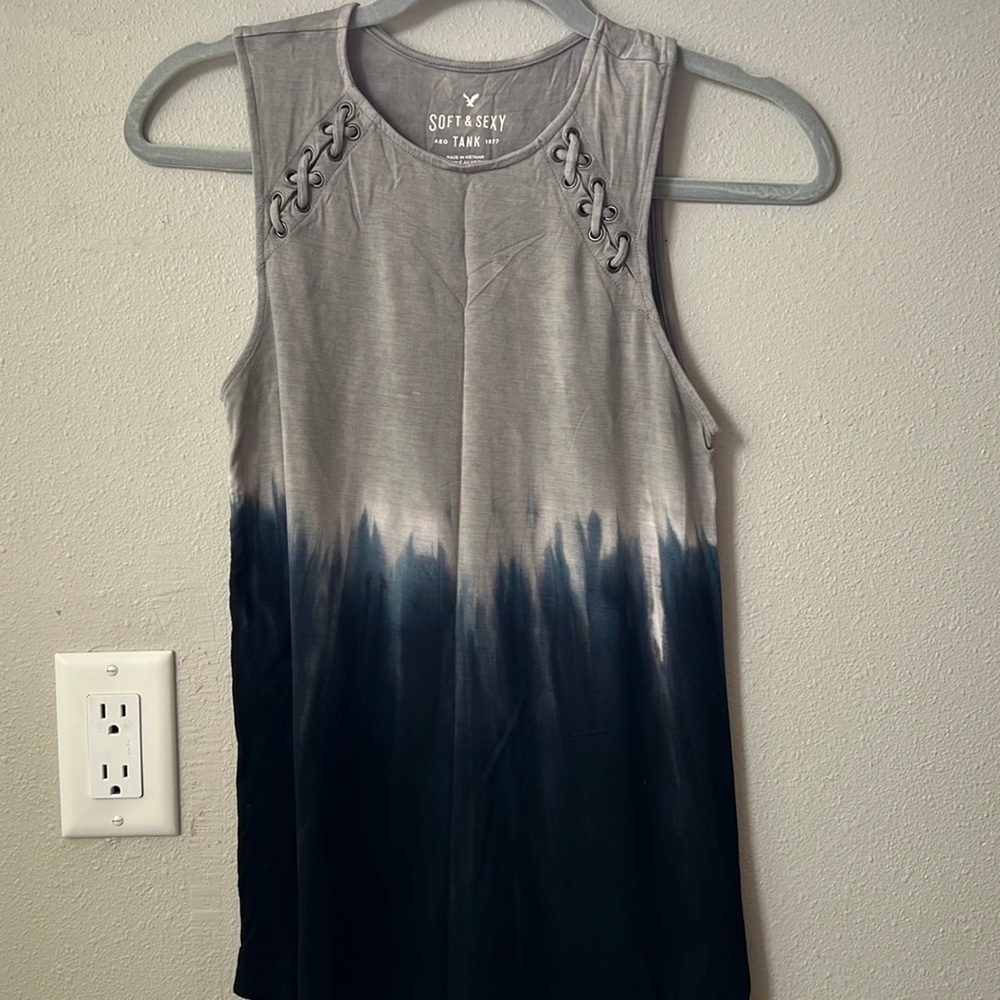 Ombré tank top with braided sides